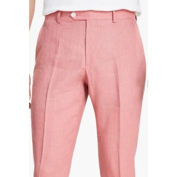 Tommy Hilfiger Mens Modern Fit Pure Linen Comfortable Pants Red Size 38x30 NWT - Picture 3 of 5